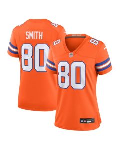 Women's Denver Broncos Rod Smith Orange Mile High Collection 1977 Throwback Retired Player Game Jersey