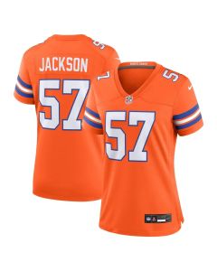 Women's Denver Broncos Tom Jackson Orange Mile High Collection 1977 Throwback Retired Player Game Jersey