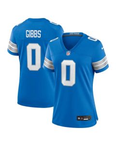 Women's Detroit Lions #0 Jahmyr Gibbs Blue 2025 F.U.S.E. Vapor Limited Stitched Jersey