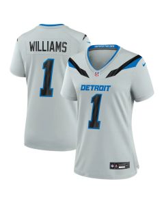 Women's Detroit Lions #1 Jameson Williams Grey 2026 Rivalries Collection Game Jersey