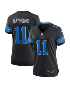 Women's Detroit Lions #11 Kalif Raymond Black Team Game Jersey (Black)