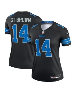 Women's Detroit Lions #14 Amon-Ra St. Brown Black Legend Jersey