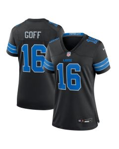 Women's Detroit Lions #16 Jared Goff Black 2nd Alternate Game Jersey