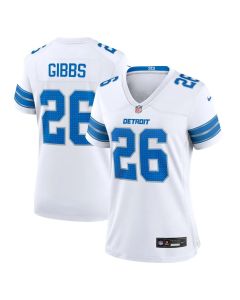 Women's Detroit Lions #26 Jahmyr Gibbs White Game Jersey