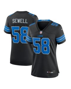 Women's Detroit Lions #58 Penei Sewell Black 2nd Alternate Game Jersey