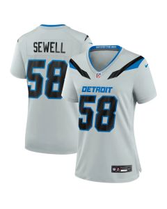 Women's Detroit Lions #58 Penei Sewell Grey 2026 Rivalries Collection Game Jersey (Grey)