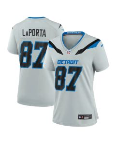 Women's Detroit Lions #87 Sam LaPorta Grey 2026 Rivalries Collection Game Jersey