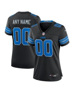 Women's Detroit Lions Black Alternate Custom Game Jersey