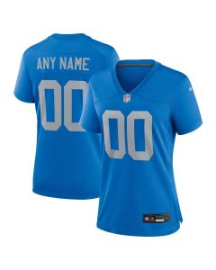 Women's Detroit Lions Blue Alternate Custom Game Jersey