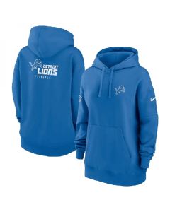 Women's Detroit Lions Blue Sideline Club Fleece Pullover Hoodie(Run Small)