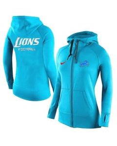Women's Detroit Lions Full-Zip Performance Hoodie Light Blue
