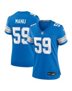 Women's Detroit Lions Giovanni Manu Blue Team Game Jersey