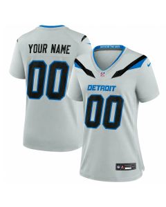 Women's Detroit Lions Grey 2026 Rivalries Collection Game Custom Jersey (Grey)