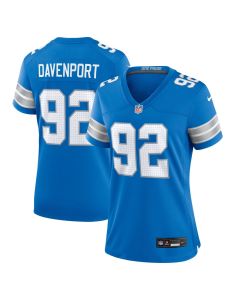 Women's Detroit Lions Marcus Davenport Blue Team Game Jersey