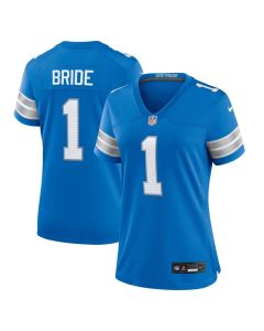 Women's Detroit Lions Number 1 Bride Blue Game Jersey