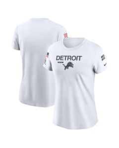 Women's Detroit Lions White 2024 Salute To Service Legend Performance T-Shirt (White)