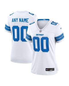 Women's Detroit Lions White Custom Game Jersey