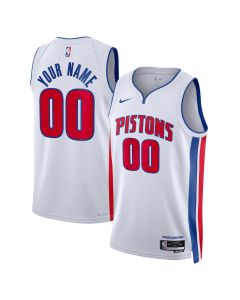 Women's Detroit Pistons White Swingman Association Edition Custom Jersey (White)