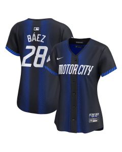 Women's Detroit Tigers #28 Javier Baez Navy 2024 City Connect Limited Jersey (Navy)