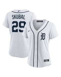 Women's Detroit Tigers #29 Tarik Skubal White Home Replica Player Jersey (White)