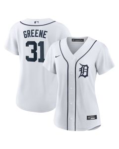 Women's Detroit Tigers #31 Riley Greene White Home Replica Player Jersey