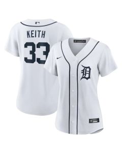Women's Detroit Tigers #33 Colt Keith White Home Replica Jersey