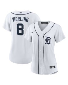 Women's Detroit Tigers #8 Matt Vierling White Home Replica Jersey (White)