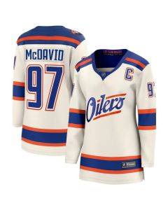 Women's Edmonton Oilers #97 Connor McDavid Light Beige Alternate Jersey