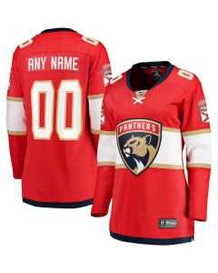 Women's Florida Panthers Red Home Custom Jersey