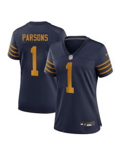 Women's Green Bay Packers #1 Micah Parsons Navy The 1923 Classic Game Jersey (Green Navy)