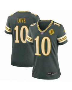 Women's Green Bay Packers #10 Jordan Love Green 2026 Rivalries Collection Game Jersey