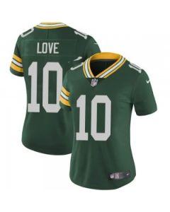 Women's Green Bay Packers #10 Jordan Love Green Vapor Untouchable Limited Stitched Jersey(Run Small)