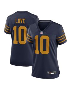 Women's Green Bay Packers #10 Jordan Love Navy The 1923 Classic Game Jersey (Green Navy)