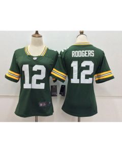 Women's Green Bay Packers #12 Rodgers Green Limited Stitched NFL Jersey