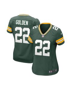 Women's Green Bay Packers #22 Matthew Golden Green 2025 NFL Draft First Round Pick Game Jersey (Green)
