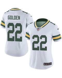 Women's Green Bay Packers #22 Matthew Golden White 2025 NFL Draft First Round Pick Game Jersey (Green White)