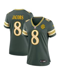Women's Green Bay Packers #8 Josh Jacobs Green 2026 Rivalries Collection Game Jersey (Green)