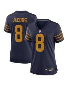 Women's Green Bay Packers #8 Josh Jacobs Navy The 1923 Classic Game Jersey (Green Navy)
