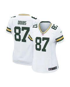 Women's Green Bay Packers #87 Romeo Doubs White Game Player Jersey (Green White)