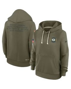 Women's Green Bay Packers Olive 2025 Salute to Service Sideline Standard Issue Dri-FIT Hoodie(Run Small) (Green Olive)