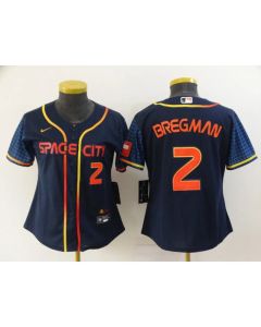 Women's Houston Astros #2 Alex Bregman 2022 Navy City Connect Stitched Jersey(Run Small) (Navy)
