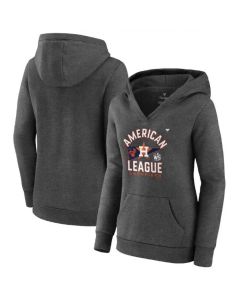 Women's Houston Astros 2021 Heathered Charcoal National League Champions Locker Room Pullover Hoodie(Run Small)
