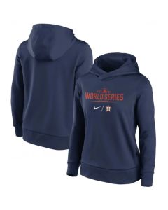 Women's Houston Astros 2021 Navy World Series Bound Collection Dugout Pullover Hoodie(Run Small)