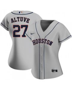 Women's Houston Astros #27 Jose Altuve Grey Cool Base Stitched Baseball Jersey(Run Small)