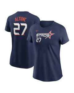 Women's Houston Astros #27 Jose Altuve Navy 2025 City Connect Fuse Name & Number T-Shirt