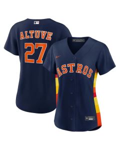Women's Houston Astros #27 Jose Altuve Navy Alternate Replica Player Jersey