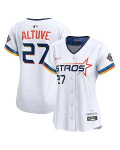 Women's Houston Astros #27 Jose Altuve White 2025 City Connect Limited Jersey (White)