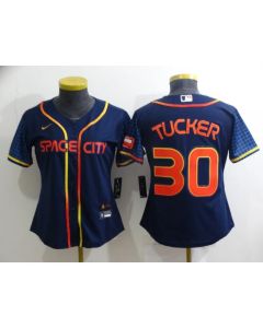 Women's Houston Astros #30 Kyle Tucker 2022 Navy City Connect Stitched Jersey(Run Small) (Navy)