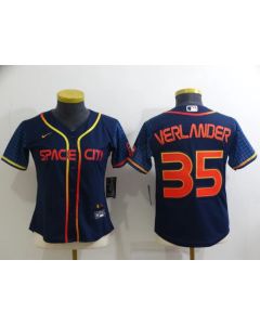 Women's Houston Astros #35 Justin Verlander 2022 Navy City Connect Stitched Jersey(Run Small)