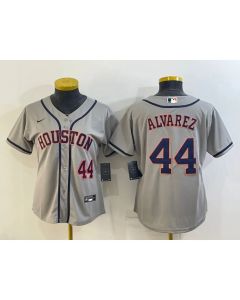 Women's Houston Astros #44 Yordan Alvarez Gray Cool Base Stitched Baseball Jersey(Run Small) (Gray)